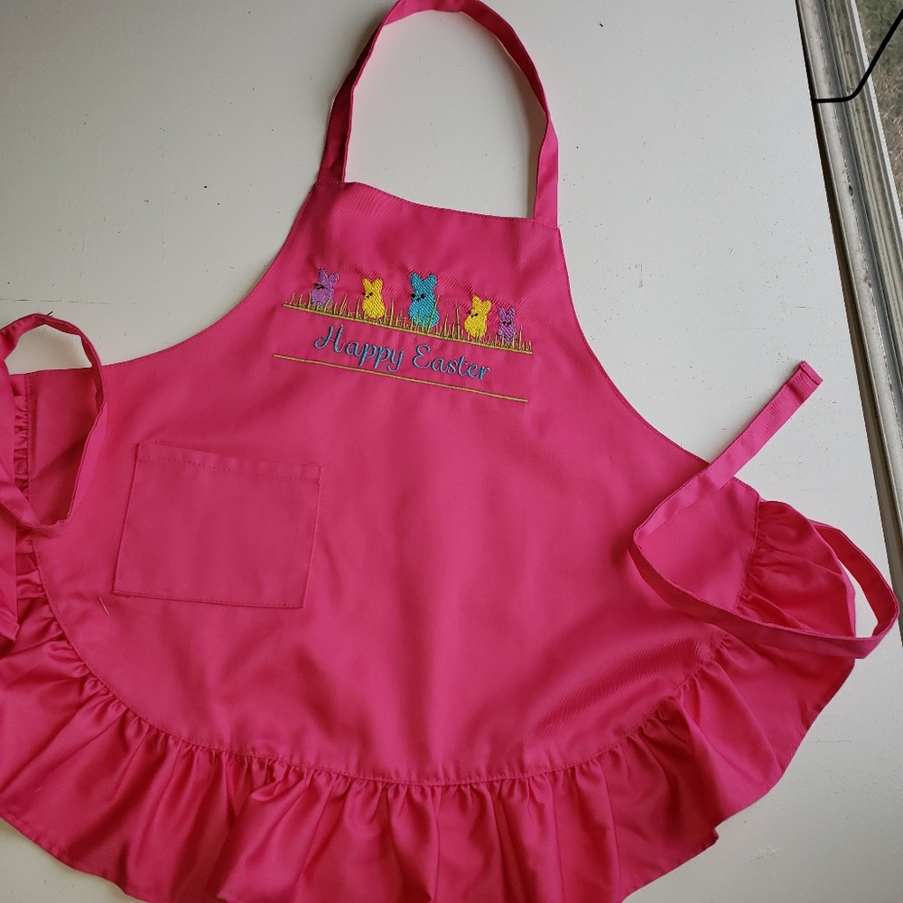 Easter PEEPS apron pink embroidered child's girls